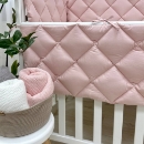 Protectie laterala pentru patut bebe din 4 piese, roz pudra (7)